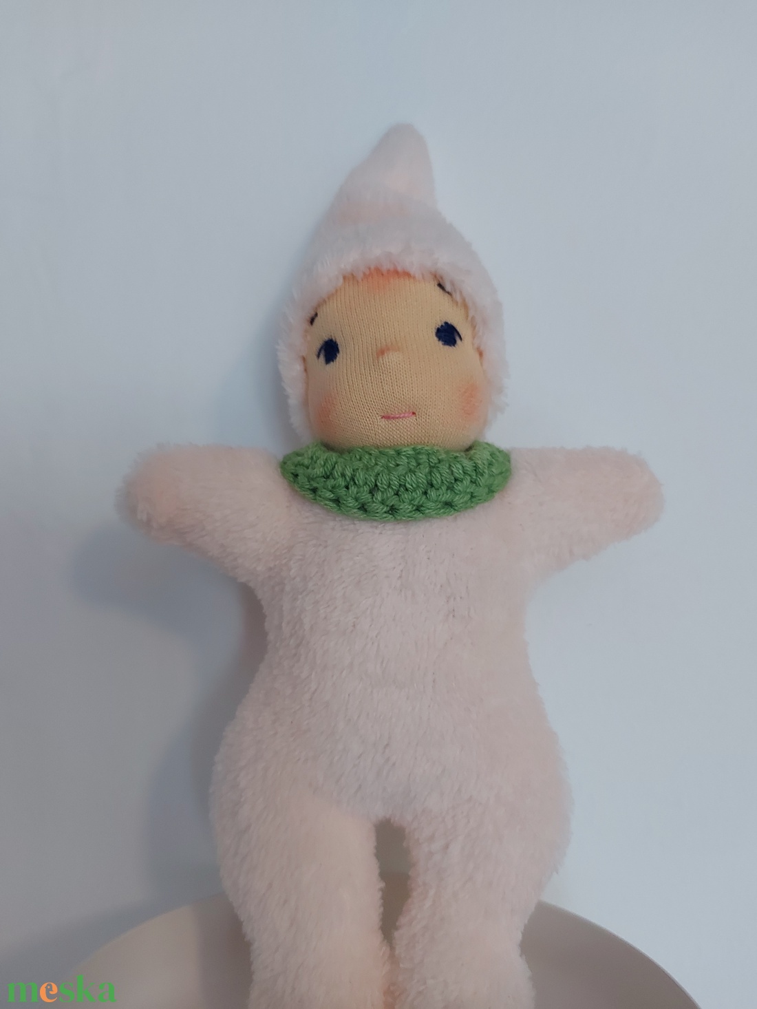 Rózsaszín waldorf fejű manócska - játék & sport - plüssállat & játékfigura - ember - Meska.hu