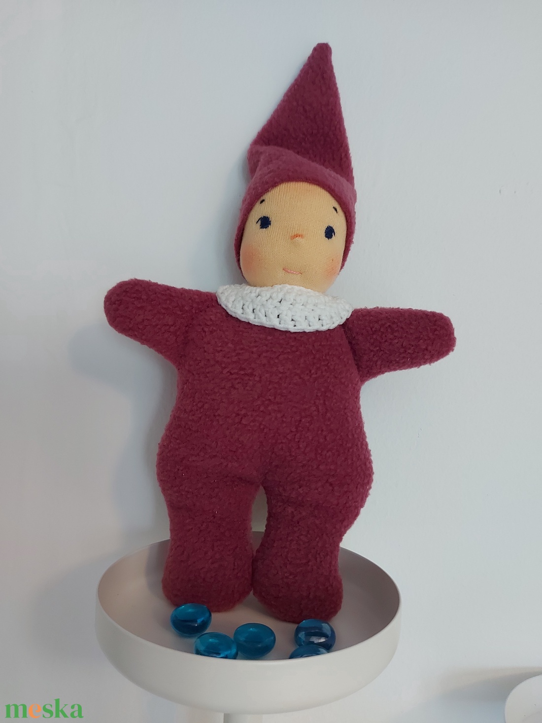 Padlizsán waldorf fejű manócska - játék & sport - plüssállat & játékfigura - ember - Meska.hu