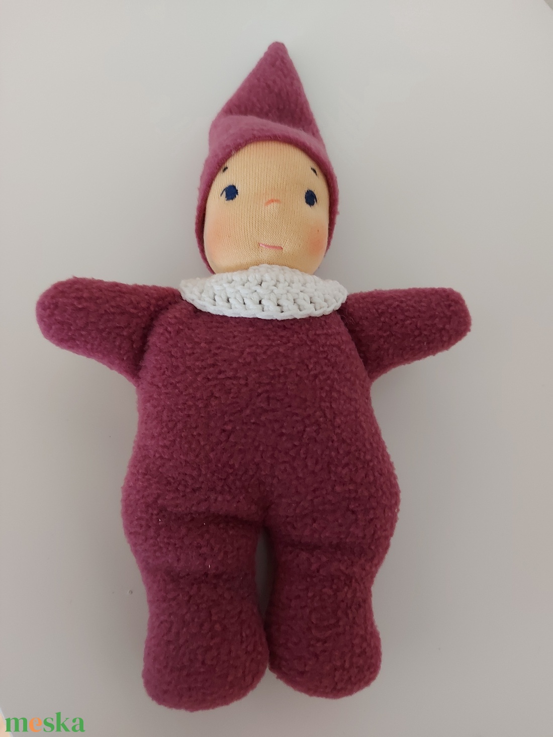 Padlizsán waldorf fejű manócska - játék & sport - plüssállat & játékfigura - ember - Meska.hu