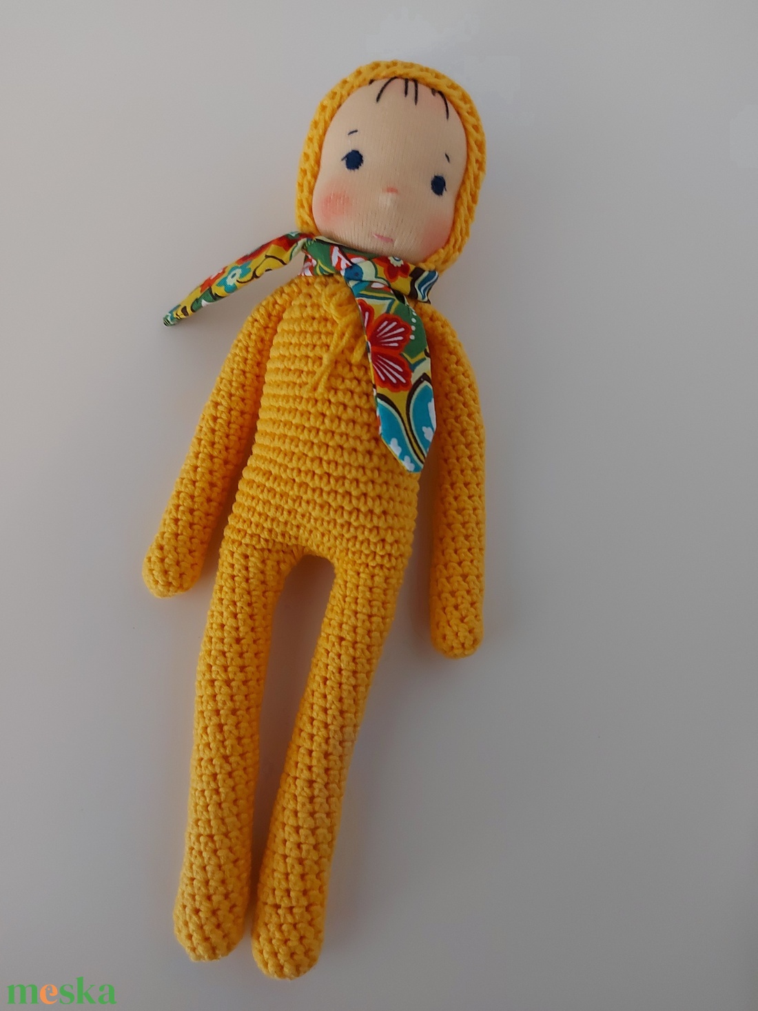 Sárga waldorf fejű baba - játék & sport - plüssállat & játékfigura - ember - Meska.hu
