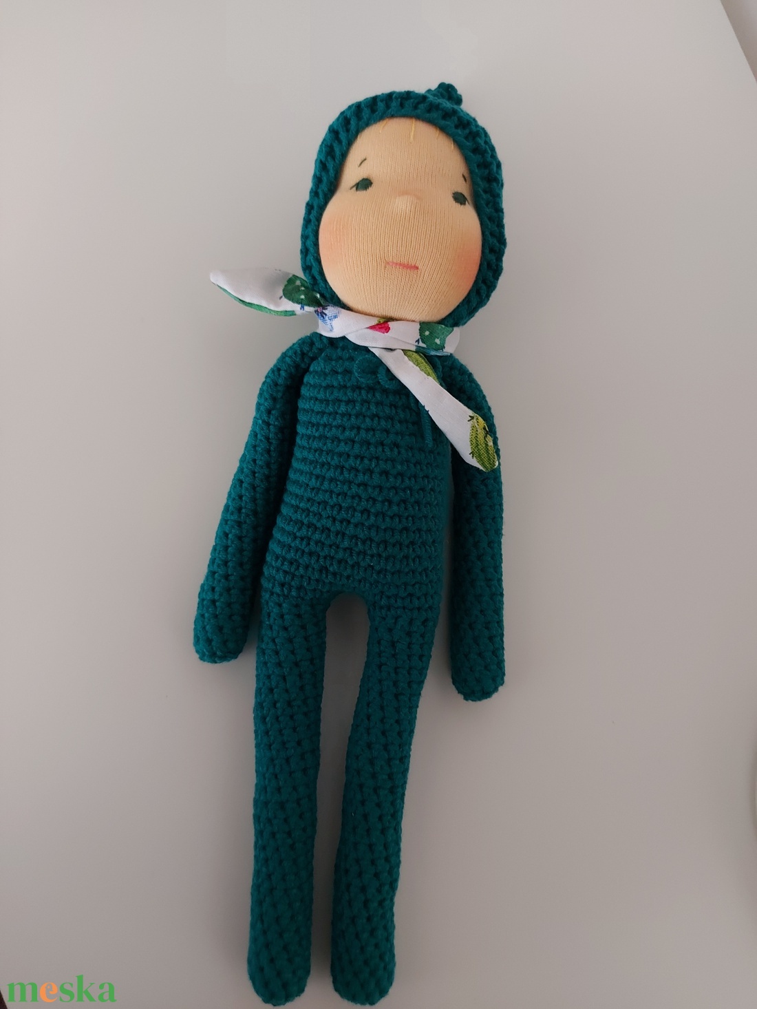 Zöld waldorf fejű baba - játék & sport - plüssállat & játékfigura - ember - Meska.hu