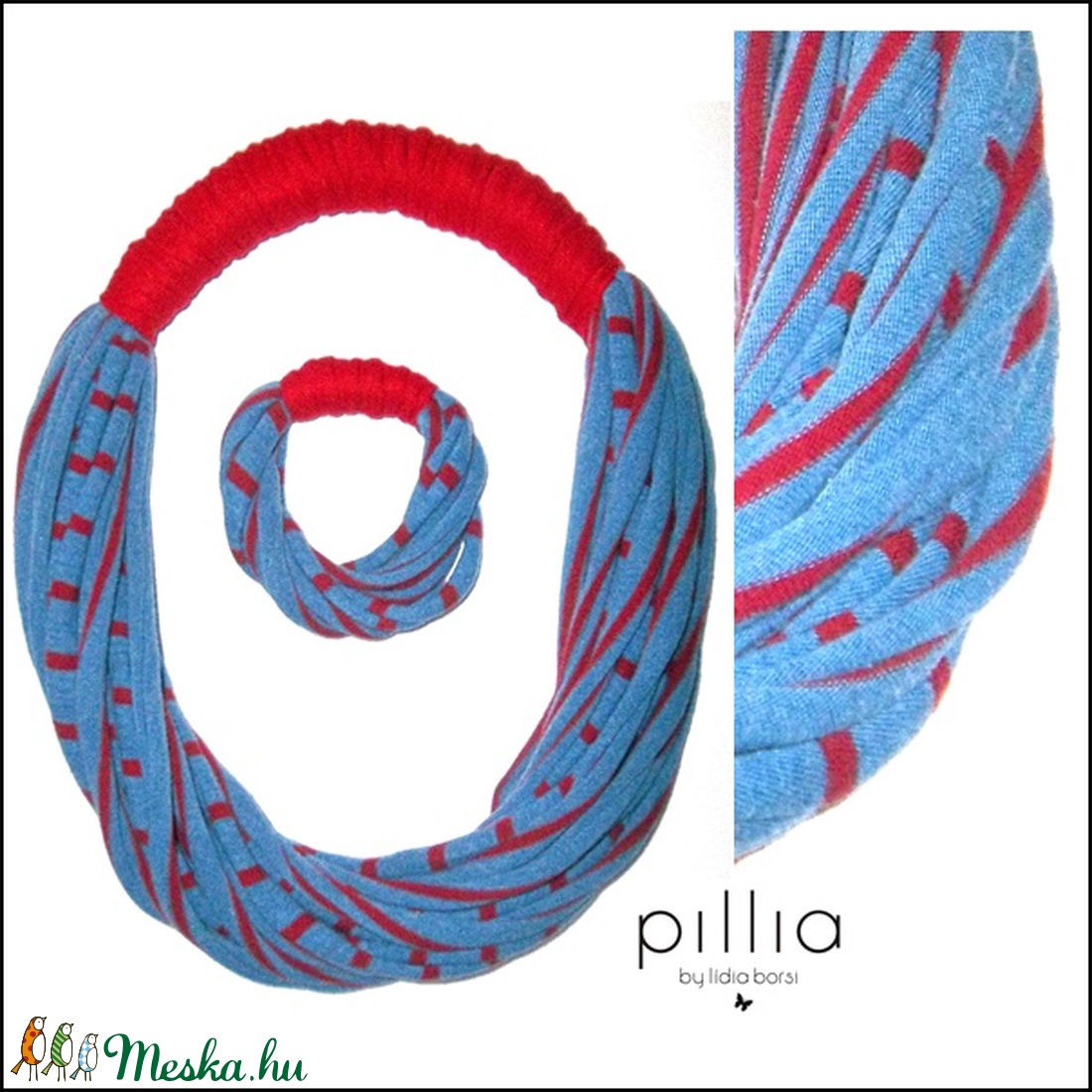 Kék-piros SPIRAL textilékszer szett - ékszer - ékszerszett - Meska.hu Kék-piros SPIRAL textilékszer szett - ékszer - ékszerszett - Meska.hu
