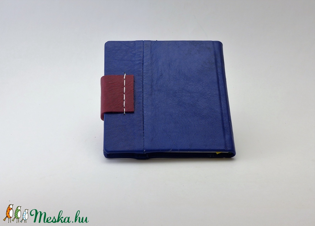 Raul - notesz, napló, emlékkönyv - kék bőr 16x16 cm  - 337 - otthon & lakás - papír írószer - jegyzetfüzet & napló - Meska.hu