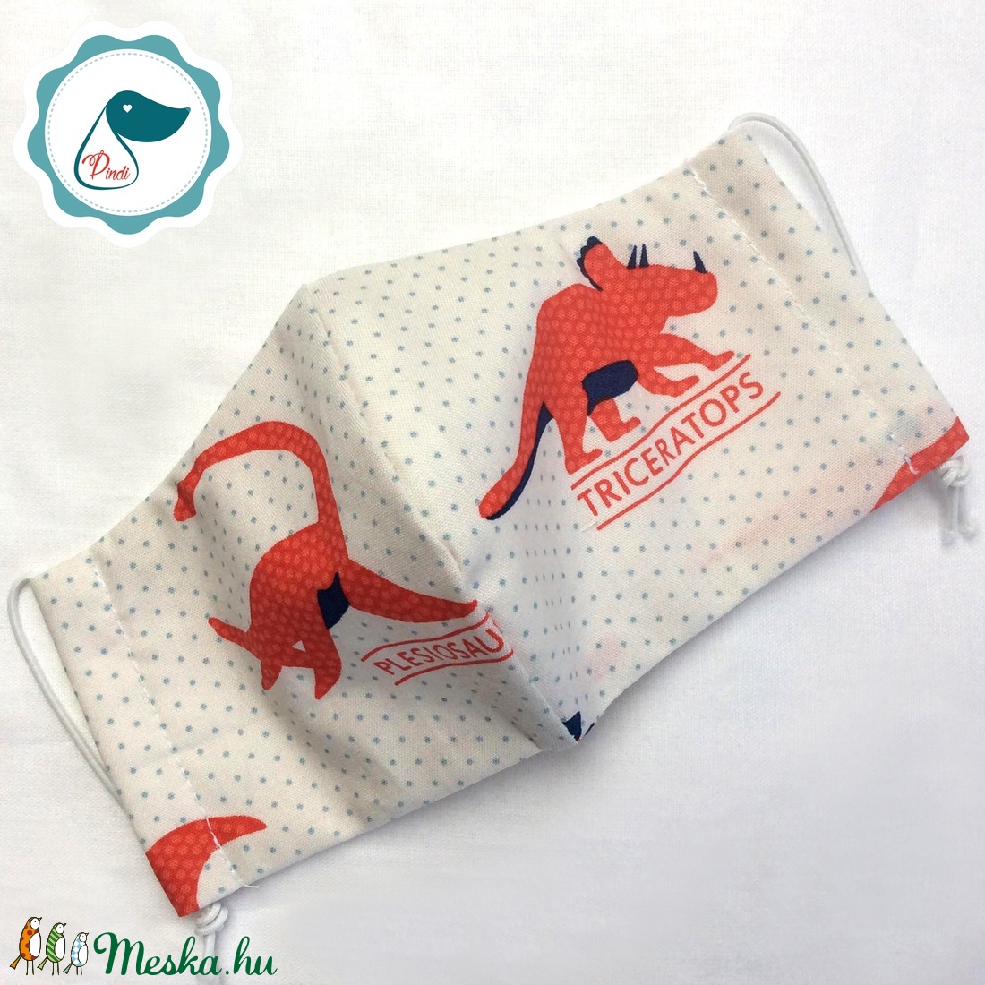 Egyedi szájmaszk - dinószauruszos gyerek szájmaszk - textil szájmaszk - egészségügyi szájmaszk - gyerek - gyerek - Meska.hu
