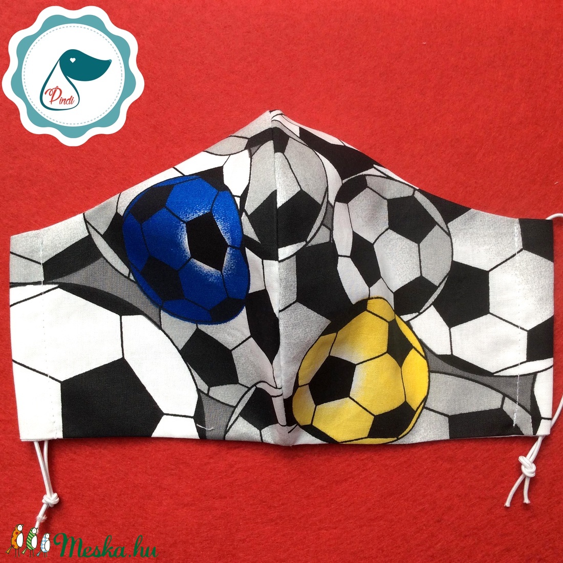  Egyedi szájmaszk - férfi futball labdás szájmaszk - textil szájmaszk - egészségügyi szájmaszk -  - Meska.hu