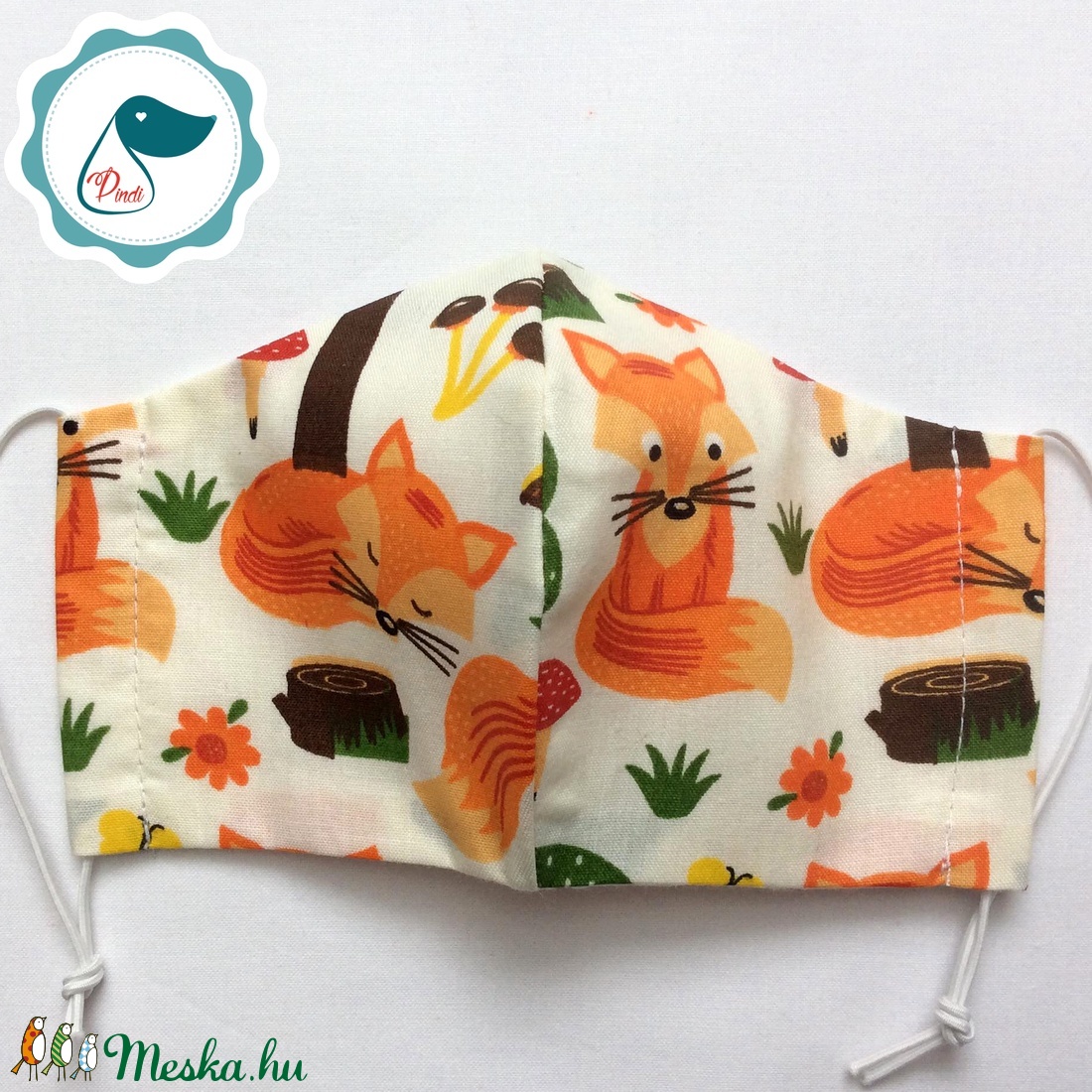 Egyedi szájmaszk - rókás kiskamasz szájmaszk - textil szájmaszk - egészségügyi szájmaszk - mosható szájmaszk -  - Meska.hu