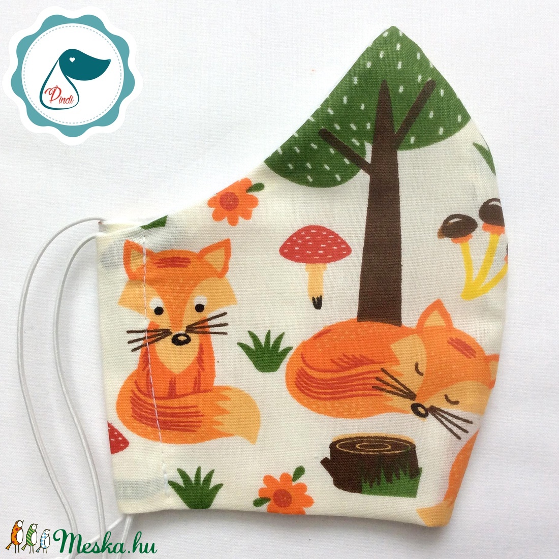 Egyedi szájmaszk - rókás kiskamasz szájmaszk - textil szájmaszk - egészségügyi szájmaszk - mosható szájmaszk -  - Meska.hu