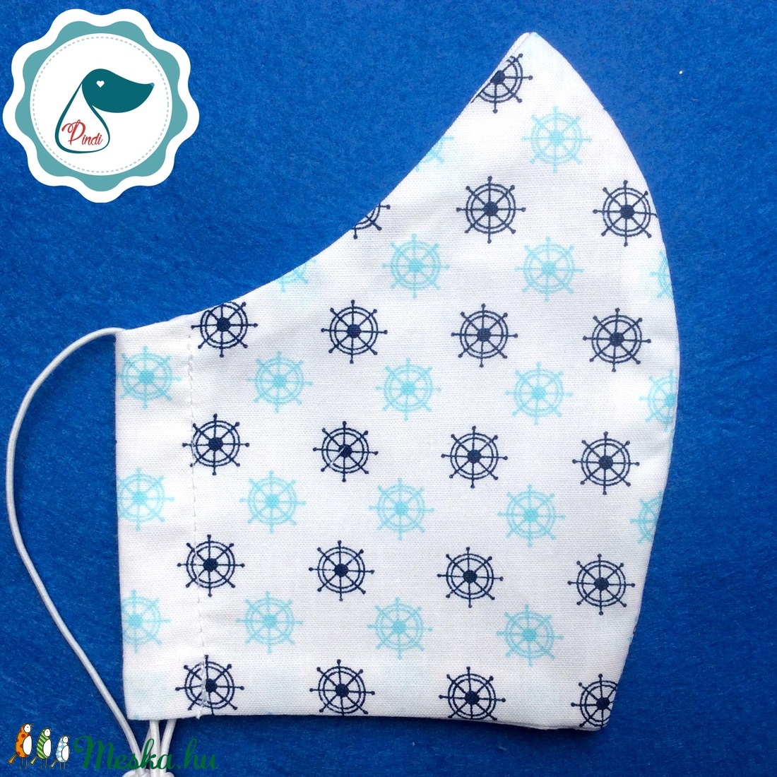 Egyedi szájmaszk - Tengerészes női szájmaszk - textil szájmaszk - egészségügyi szájmaszk -  - Meska.hu
