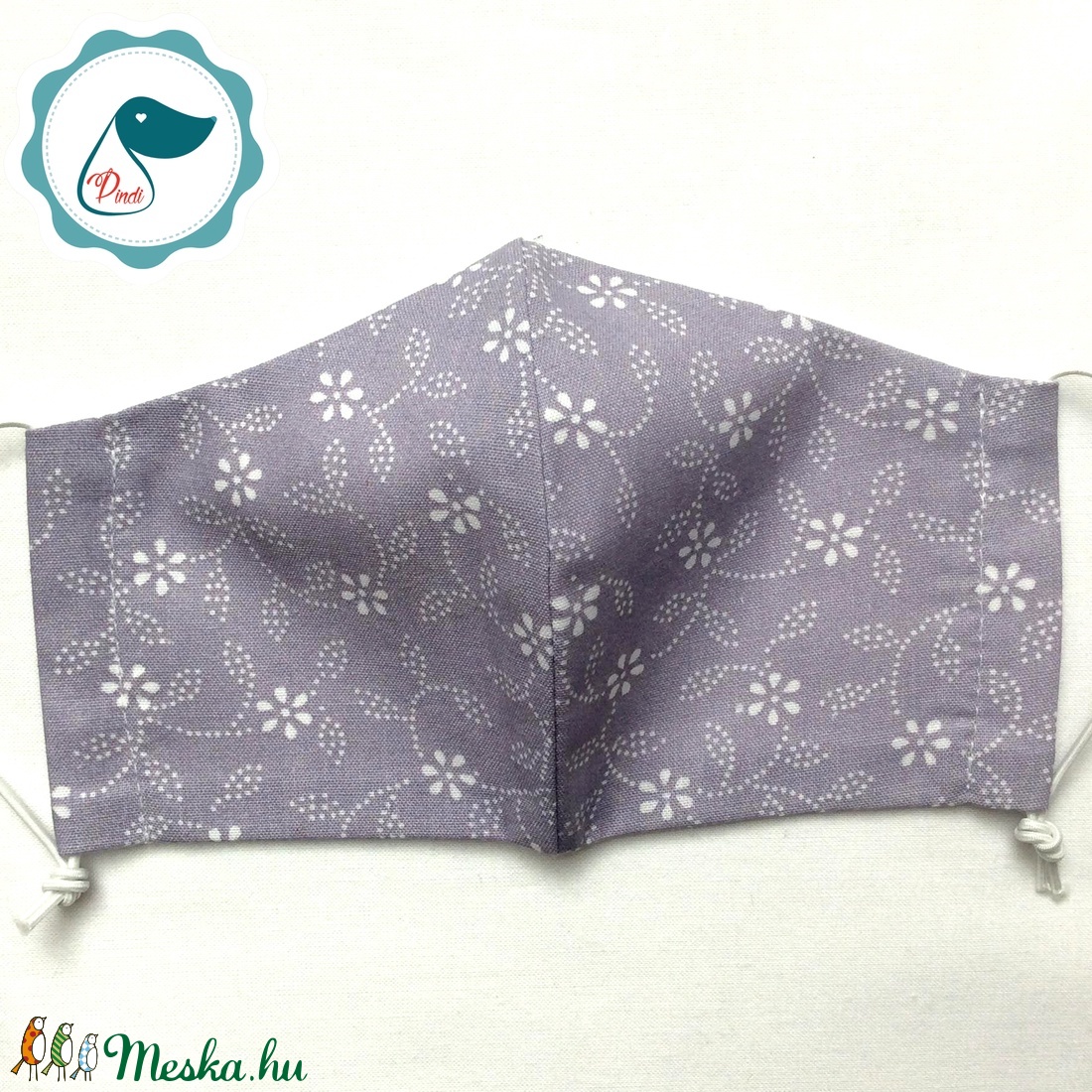 Egyedi lila viragos maszk  - gyerek arcmaszk - textil szájmaszk - egészségügyi szájmaszk - mosható szájmaszk - női - női - Meska.hu