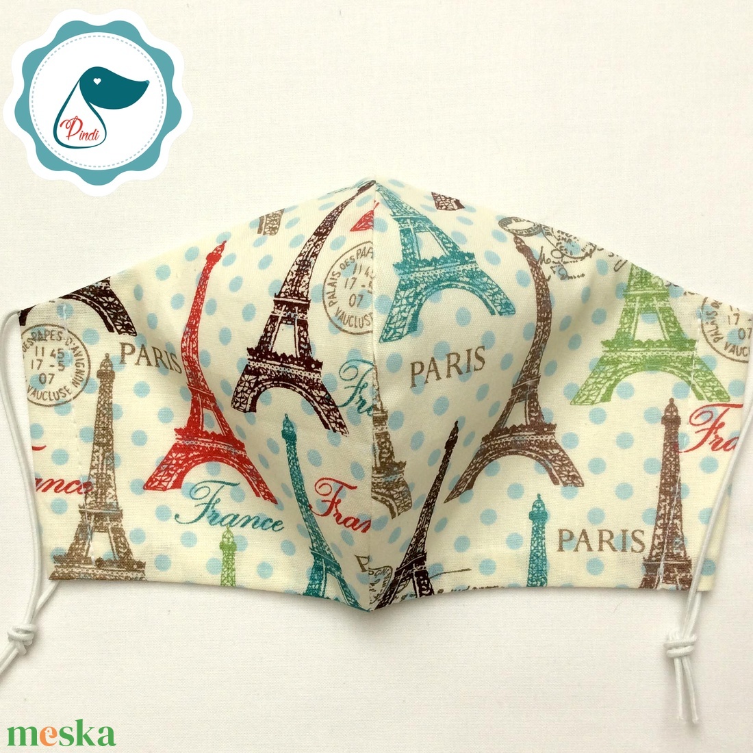 Egyedi Paris mintás kiskamasz - textil arcmaszk - egészségügyi maszk - mosható szájmaszk - női - női - Meska.hu