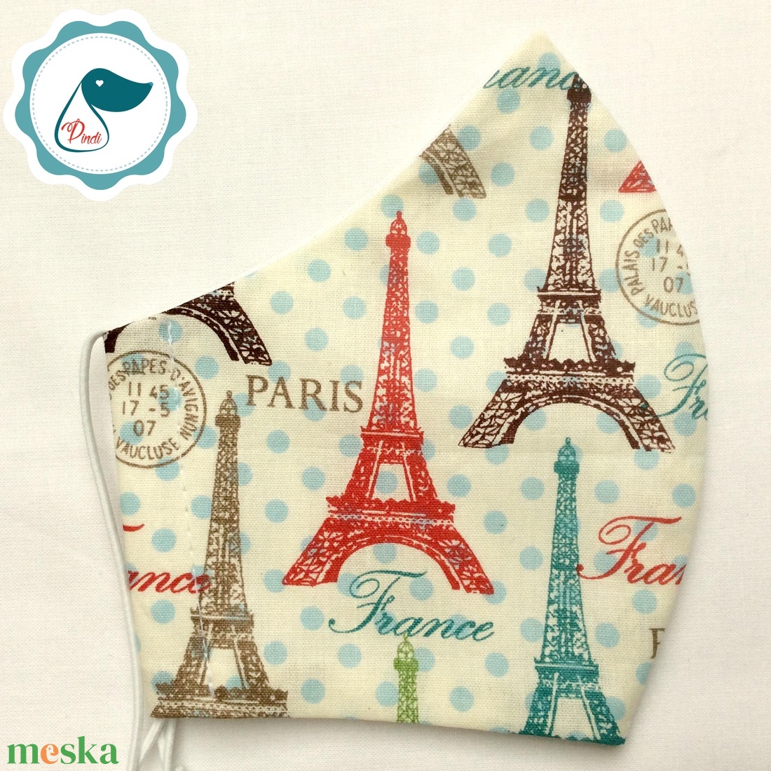 Egyedi Paris mintás kiskamasz - textil arcmaszk - egészségügyi maszk - mosható szájmaszk - női - női - Meska.hu