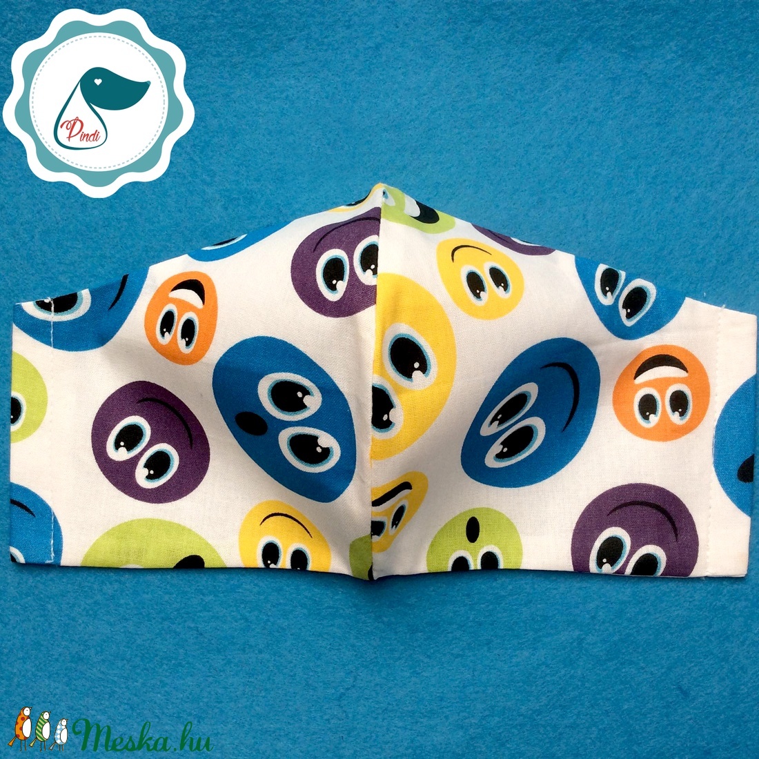 Egyedi smile mintás férfi szájmaszk - textil szájmaszk - egészségügyi szájmaszk - férfi & uniszex - férfi & uniszex - Meska.hu