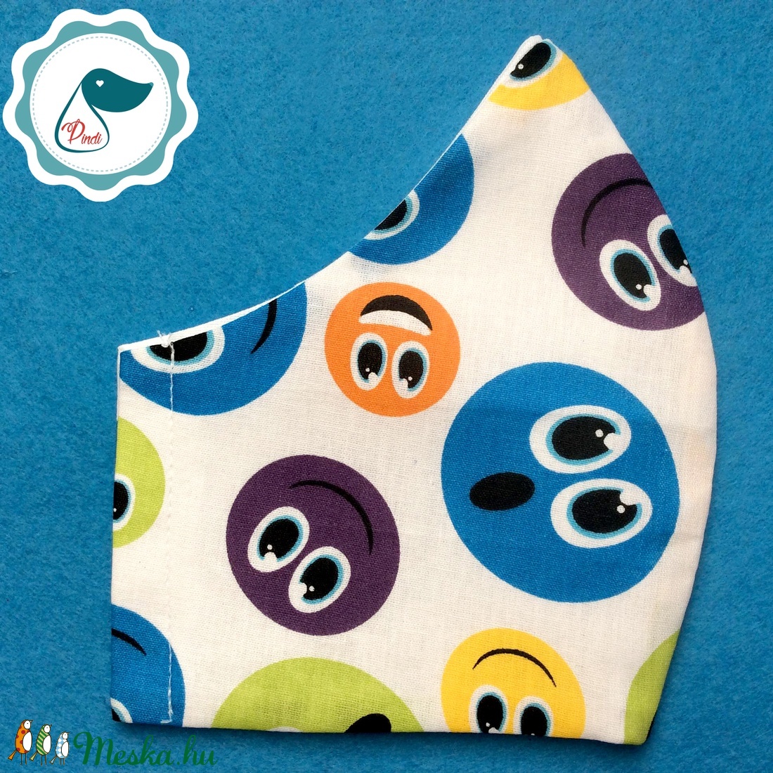 Egyedi smile mintás férfi szájmaszk - textil szájmaszk - egészségügyi szájmaszk - férfi & uniszex - férfi & uniszex - Meska.hu