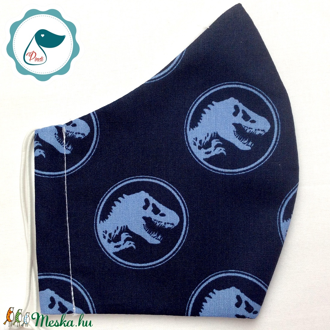 Egyedi kék jorassik world mintás szájmaszk - prémium férfi  szájmaszk - textil szájmaszk - egészségügyi szájmaszk - férfi & uniszex - férfi & uniszex - Meska.hu