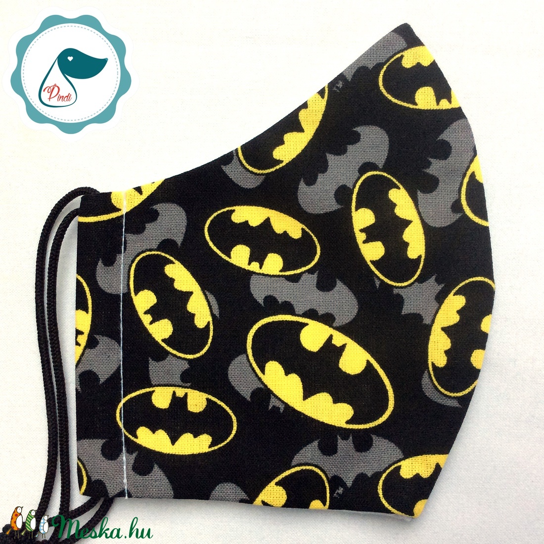 Egyedi batman logo mintásarcmaszk - kiskamasz  textil maszk - egészségügyi szájmaszk - mosható szájmaszk - maszk, arcmaszk - férfi & uniszex - Meska.hu