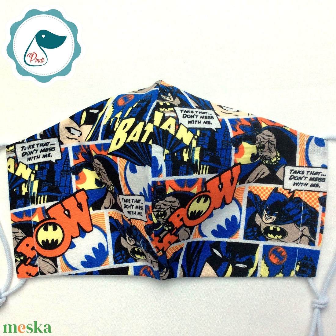 Egyedi batman mintás - kiskamasz - textil szájmaszk - egészségügyi szájmaszk - mosható szájmaszk - gyerek - gyerek - Meska.hu