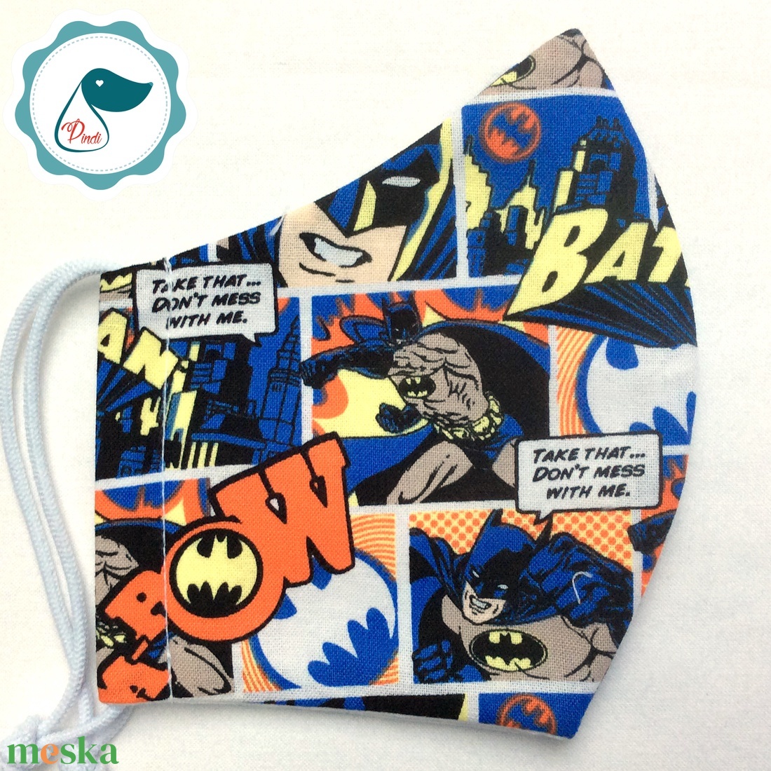Egyedi batman mintás - kiskamasz - textil szájmaszk - egészségügyi szájmaszk - mosható szájmaszk - gyerek - gyerek - Meska.hu