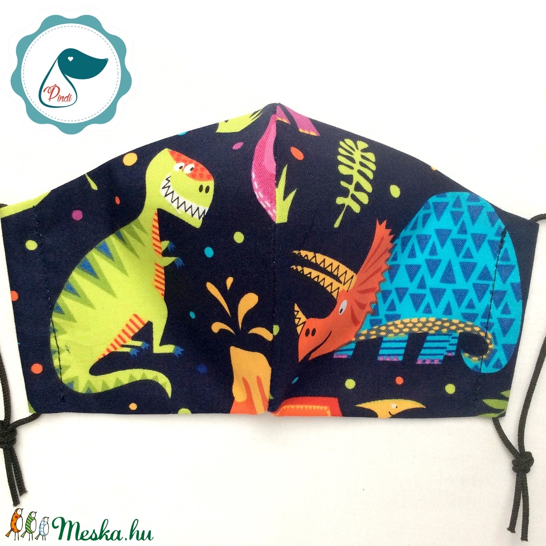 Egyedi dinoszaurusz mintás arcmaszk - kiskamasz - textil maszk - egészségügyi szájmaszk - mosható szájmaszk - gyerek - gyerek - Meska.hu