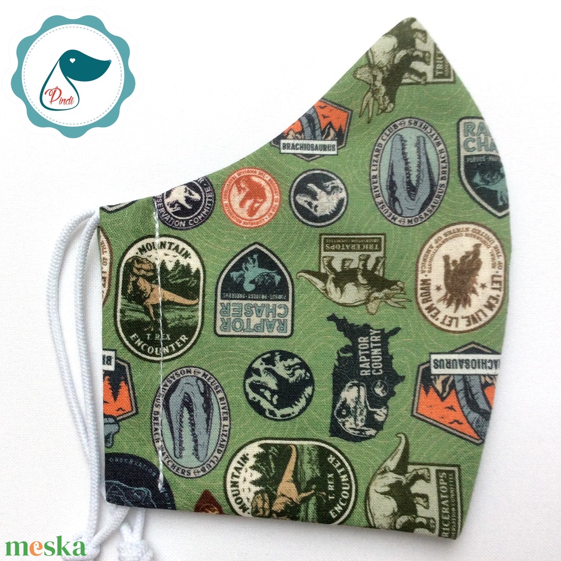 Egyedi Jurassic world mintás - kiskamasz arcmaszk - Dinós textil szájmaszk - egészségügyi szájmaszk - mosható szájmaszk - gyerek - gyerek - Meska.hu