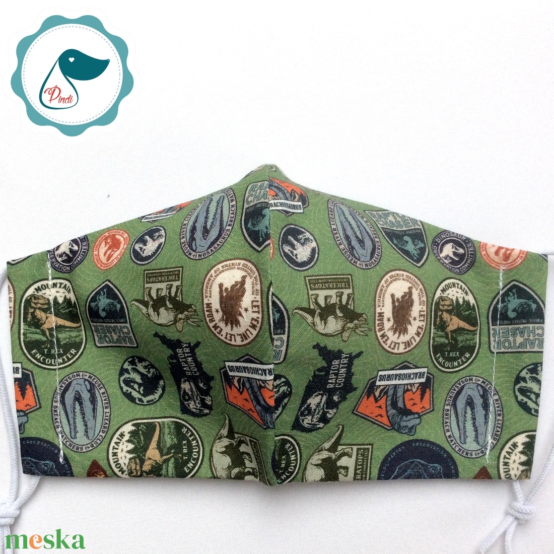 Egyedi Jurassic world mintás - kiskamasz arcmaszk - Dinós textil szájmaszk - egészségügyi szájmaszk - mosható szájmaszk - gyerek - gyerek - Meska.hu