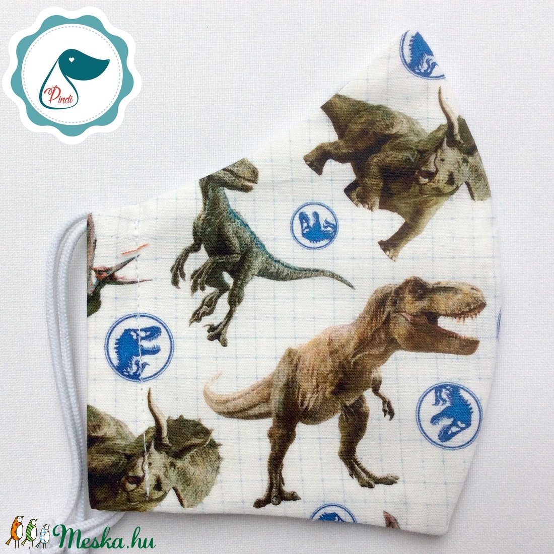 Egyedi Jurassic world mintás - kiskamasz arcmaszk - Dinós textil szájmaszk - egészségügyi szájmaszk - mosható szájmaszk - gyerek - gyerek - Meska.hu