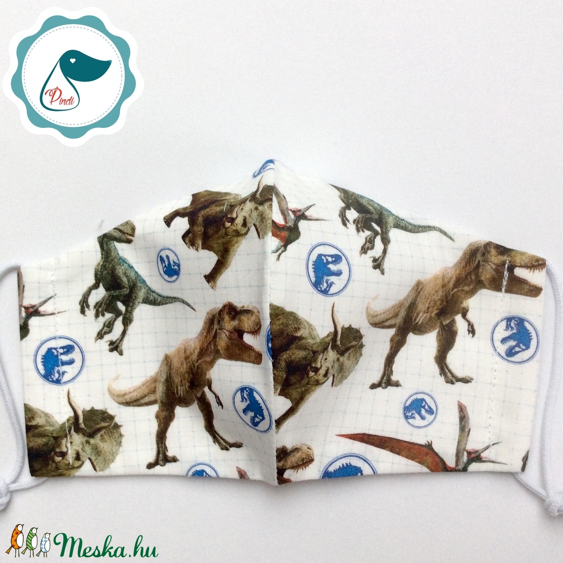 Egyedi Jurassic world mintás - kiskamasz arcmaszk - Dinós textil szájmaszk - egészségügyi szájmaszk - mosható szájmaszk - gyerek - gyerek - Meska.hu