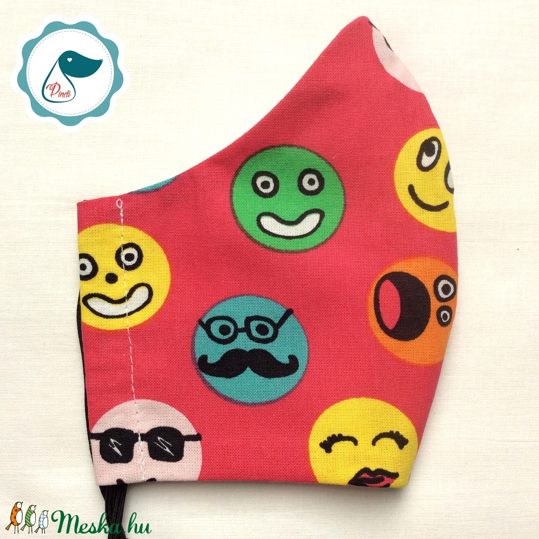 Egyedi smile mintás  maszk - felnőtt női és teenager arcmaszk - textil szájmaszk - egészségügyi szájmaszk - női - női - Meska.hu