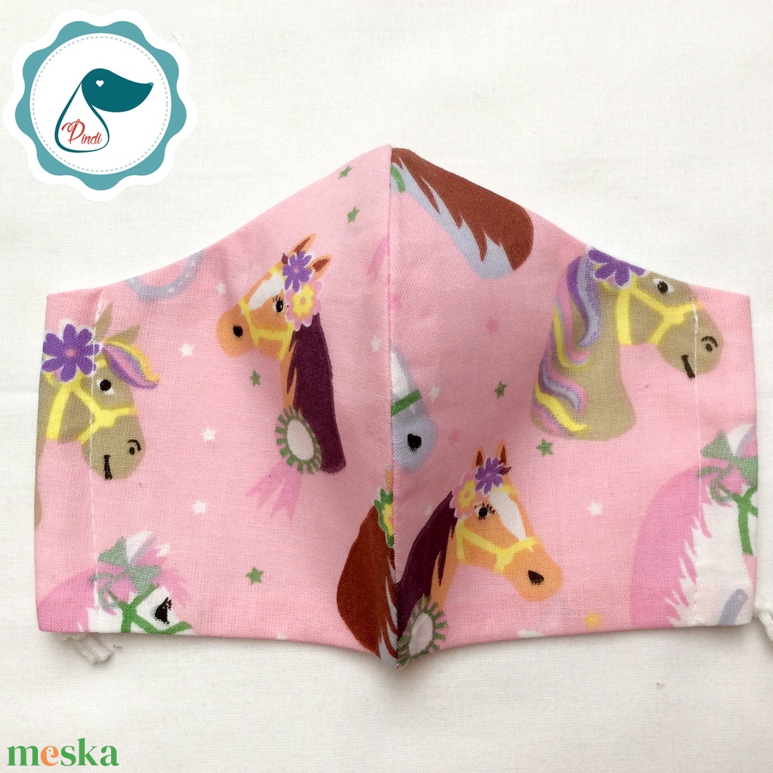  Egyedi lovas maszk -  kiskamasz szájmaszk - textil szájmaszk - egészségügyi szájmaszk - mosható szájmaszk - gyerek - gyerek - Meska.hu