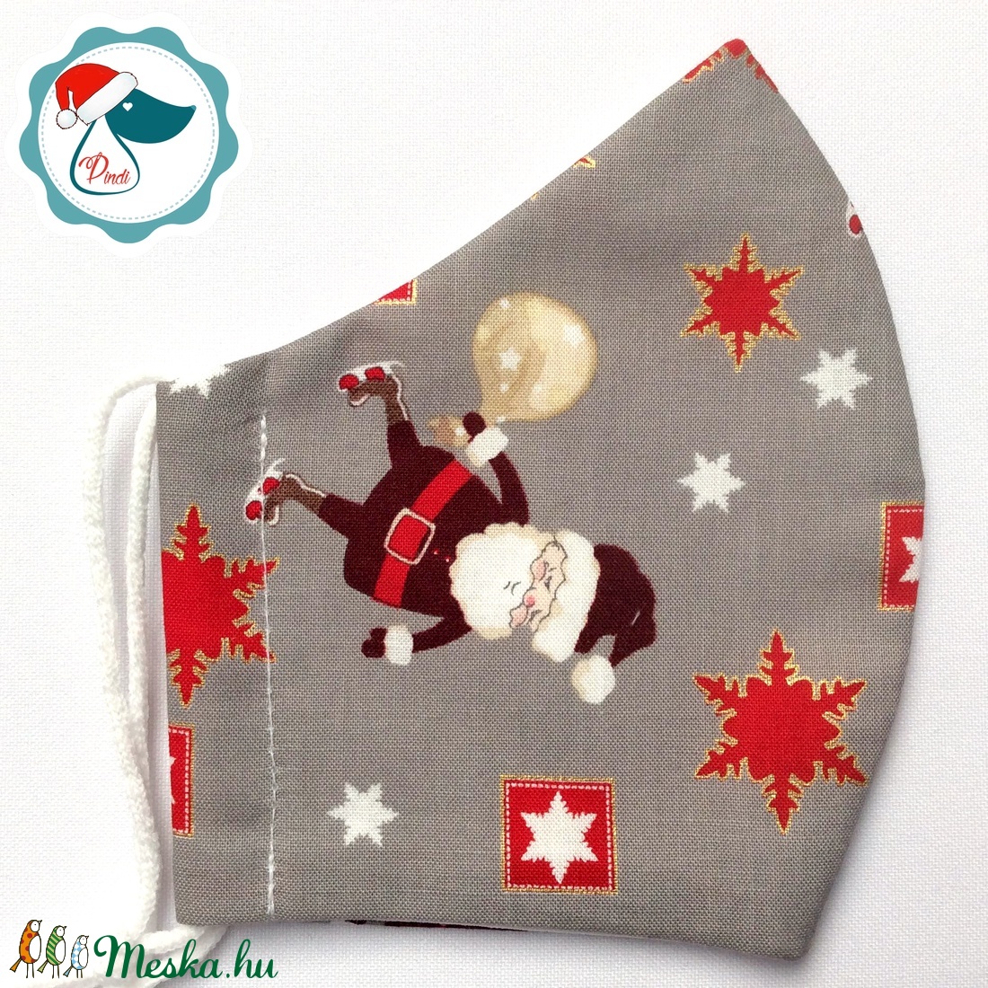 Egyedi karácsonyi maszk - mikulás  - kiskamasz arcmaszk - textil szájmaszk - egészségügyi szájmaszk - mosható szájmaszk - gyerek - gyerek - Meska.hu