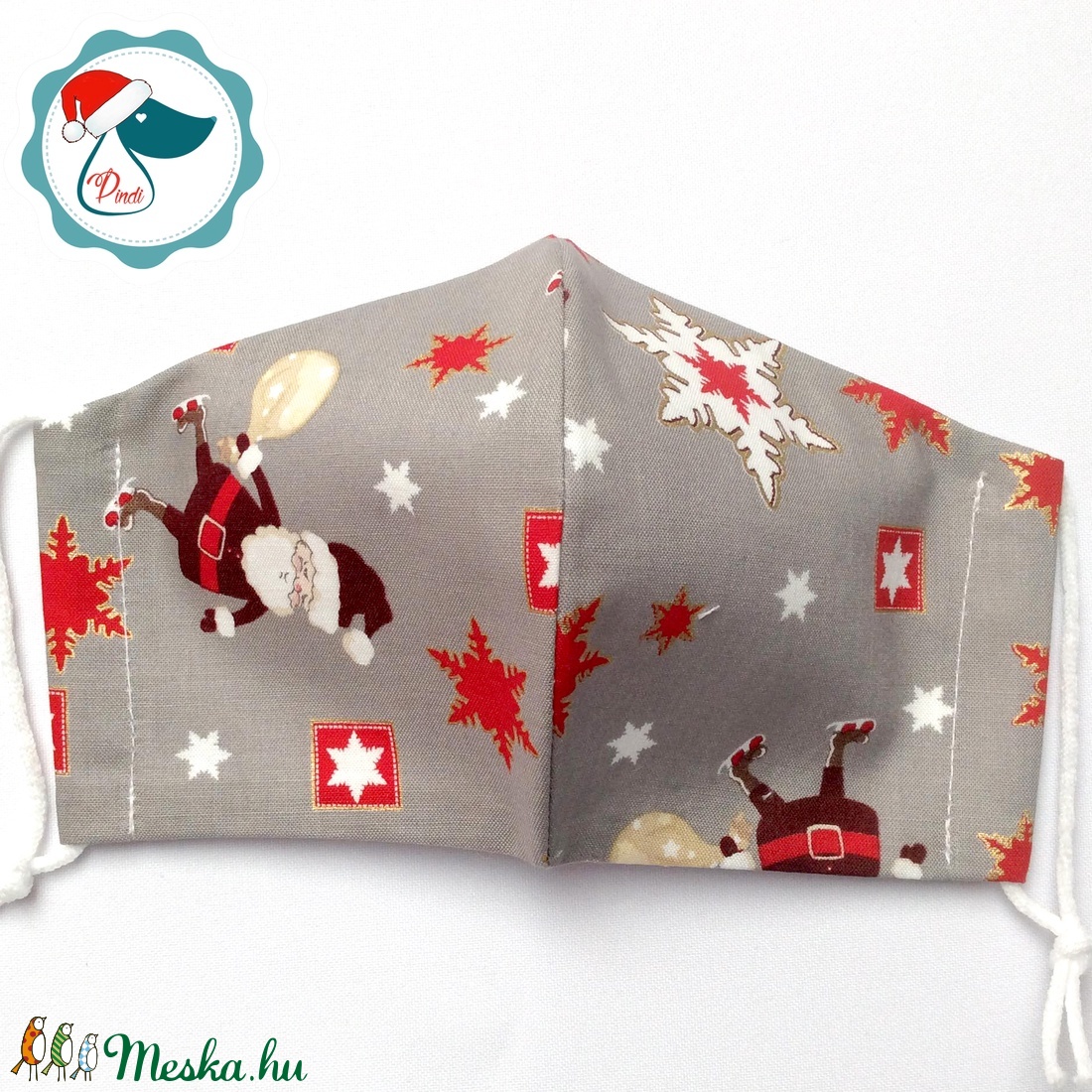 Egyedi karácsonyi maszk - mikulás  - kiskamasz arcmaszk - textil szájmaszk - egészségügyi szájmaszk - mosható szájmaszk - gyerek - gyerek - Meska.hu
