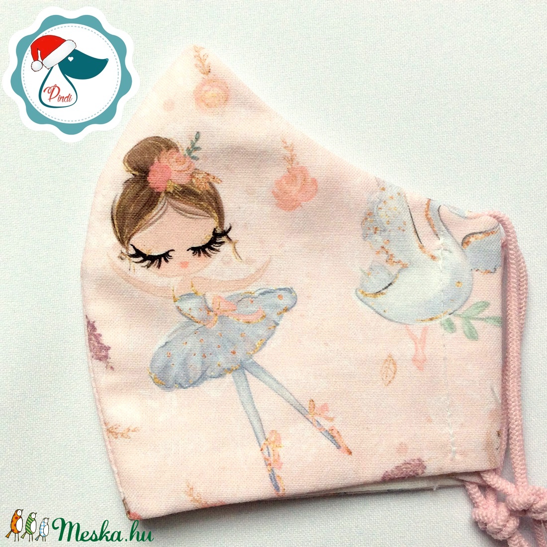 Egyedi ballerinakislány mintás maszk - gyerek textil arcmaszk - egészségügyi szájmaszk - mosható szájmaszk - gyerek - gyerek - Meska.hu