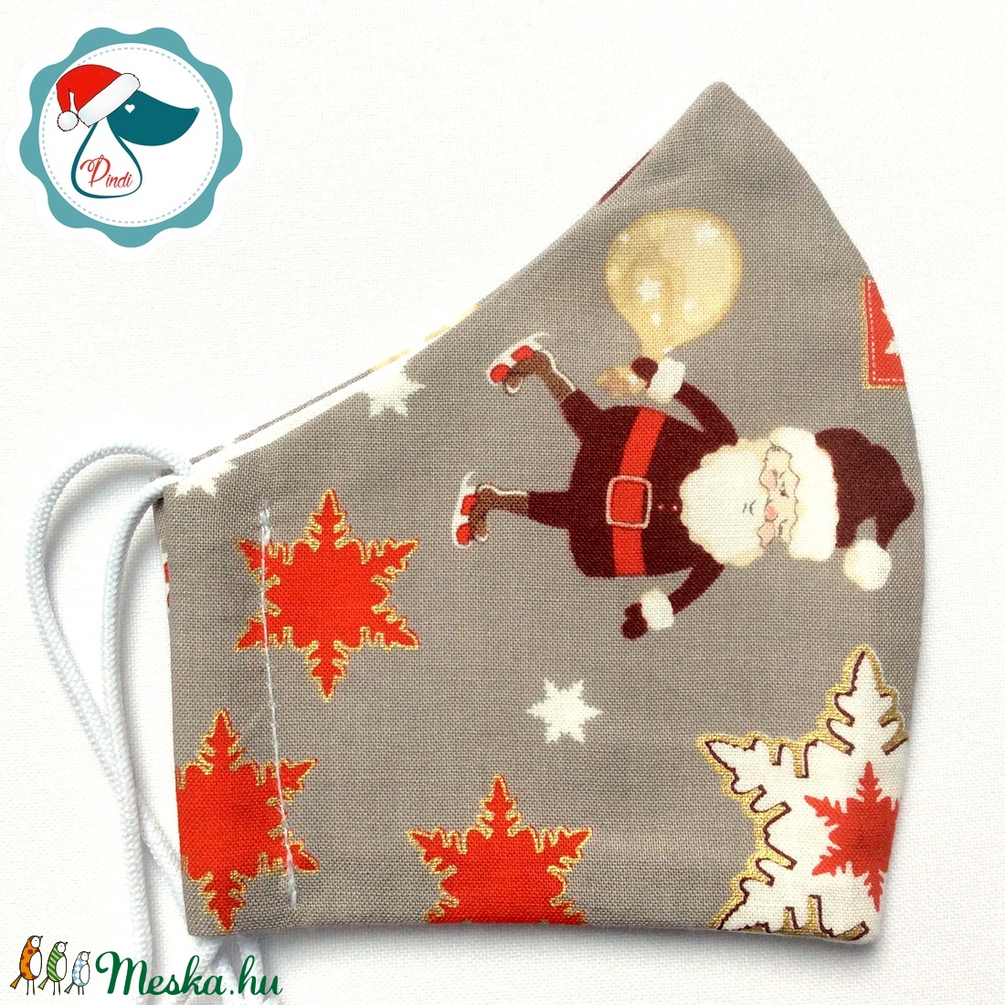 Karácsonyi mikulás mintás maszk - gyerek textil arcmaszk - egészségügyi szájmaszk - mosható szájmaszk - gyerek - gyerek - Meska.hu