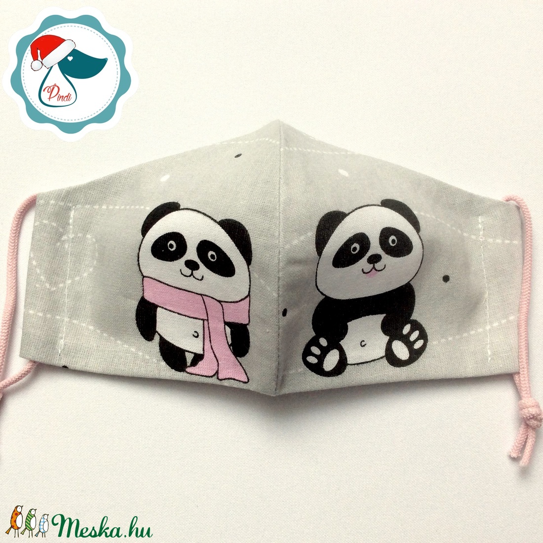 Egyedi pandamacis mintás maszk - gyerek textil arcmaszk - egészségügyi szájmaszk - mosható szájmaszk - gyerek - gyerek - Meska.hu