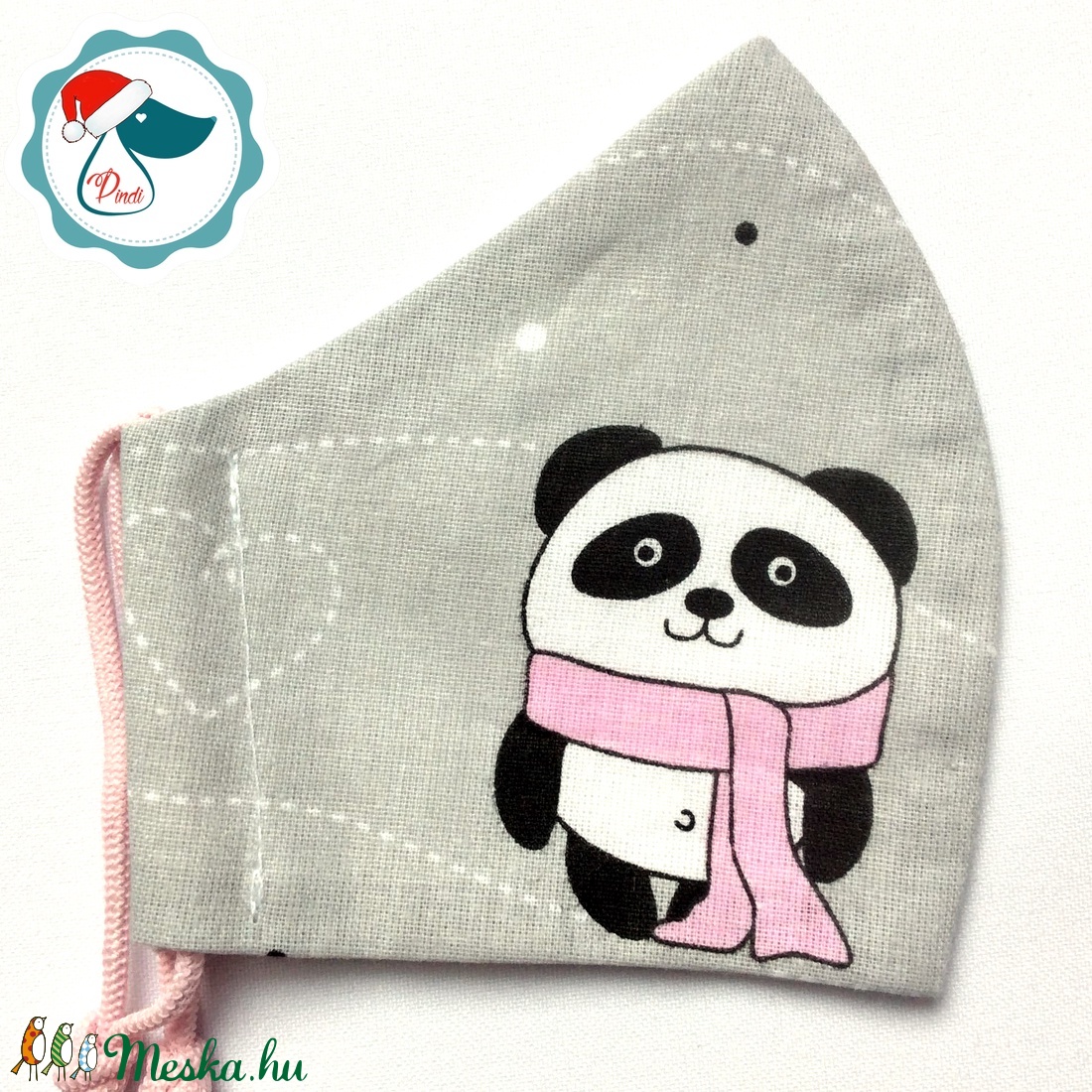 Egyedi pandamacis mintás maszk - gyerek textil arcmaszk - egészségügyi szájmaszk - mosható szájmaszk - gyerek - gyerek - Meska.hu