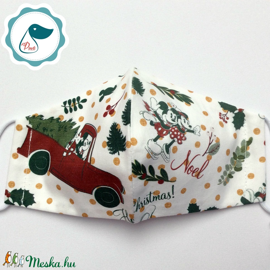 Karácsonyi mintás -  gyerek szájmaszk - textil szájmaszk - egészségügyi szájmaszk - gyerek - gyerek - Meska.hu