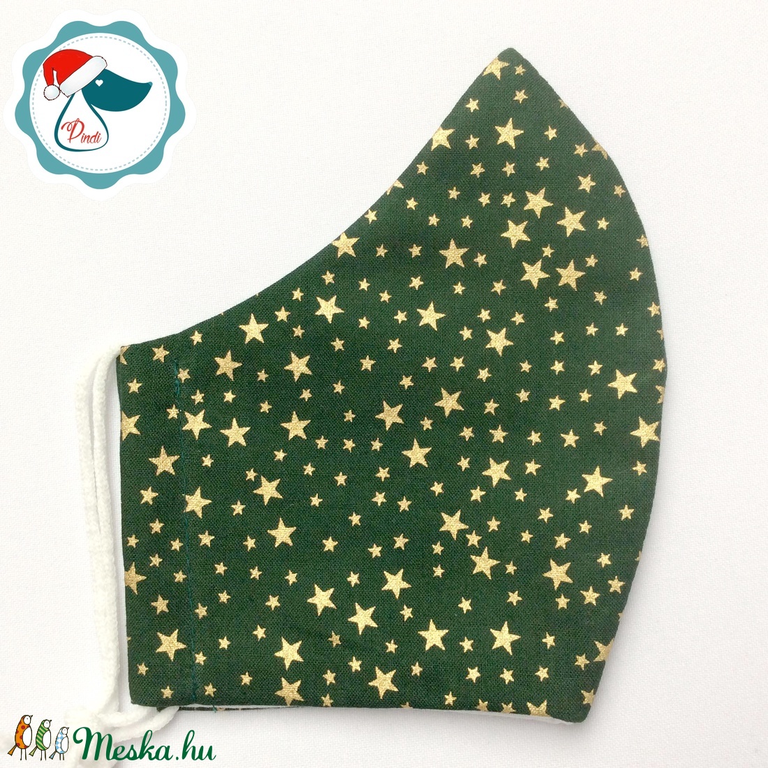 Egyedi karácsonyi arany mintás - kiskamasz szájmaszk - textil szájmaszk - egészségügyi szájmaszk - mosható szájmaszk - gyerek - gyerek - Meska.hu