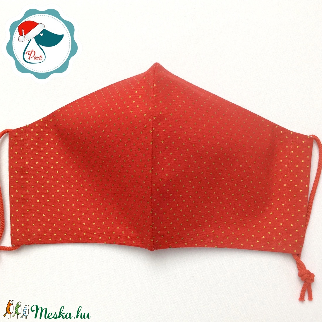 Egyedi karácsonyi arany mintás - kiskamasz szájmaszk - textil szájmaszk - egészségügyi szájmaszk - mosható szájmaszk - gyerek - gyerek - Meska.hu