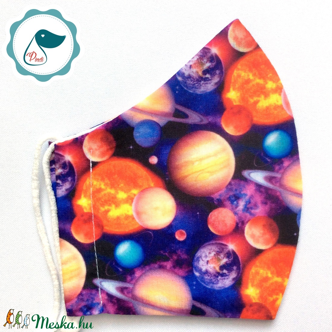 Egyedi bolygó mintás - kiskamasz - textil szájmaszk - egészségügyi szájmaszk - mosható szájmaszk - gyerek - gyerek - Meska.hu