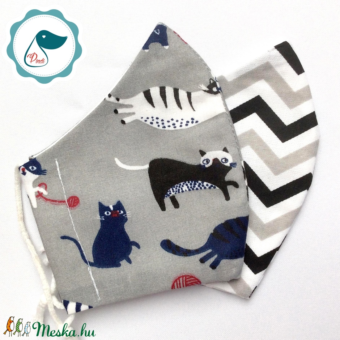 2 db mintás maszk - kiskamasz arc maszk - textil szájmaszk - egészségügyi szájmaszk - mosható szájmaszk - gyerek - gyerek - Meska.hu
