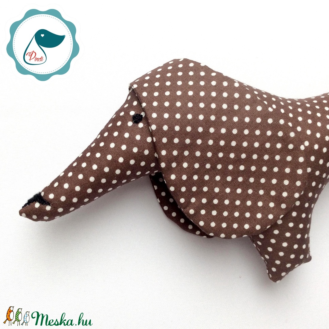 Tacskó - csoki barna  pöttyös egyedi tervezésű kézműves játék - textiljáték - tacsi kutya - gyerek játék - játék & sport - plüssállat & játékfigura - kutya - Meska.hu
