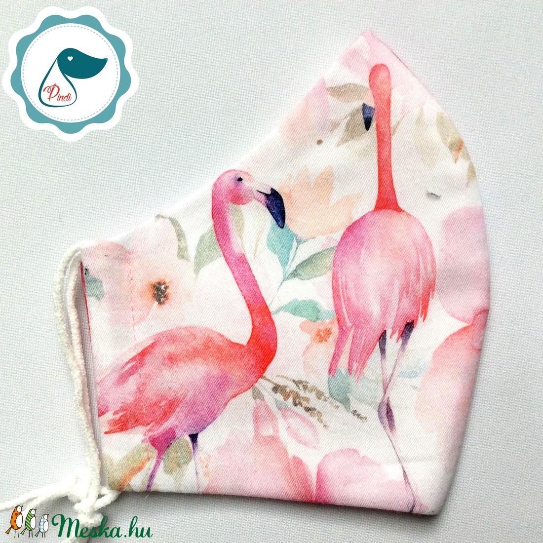 Egyedi flamingó mintás maszk - prémium  női és teenager szájmaszk - nyári textil szájmaszk - egészségügyi szájmaszk - maszk, arcmaszk - Meska.hu