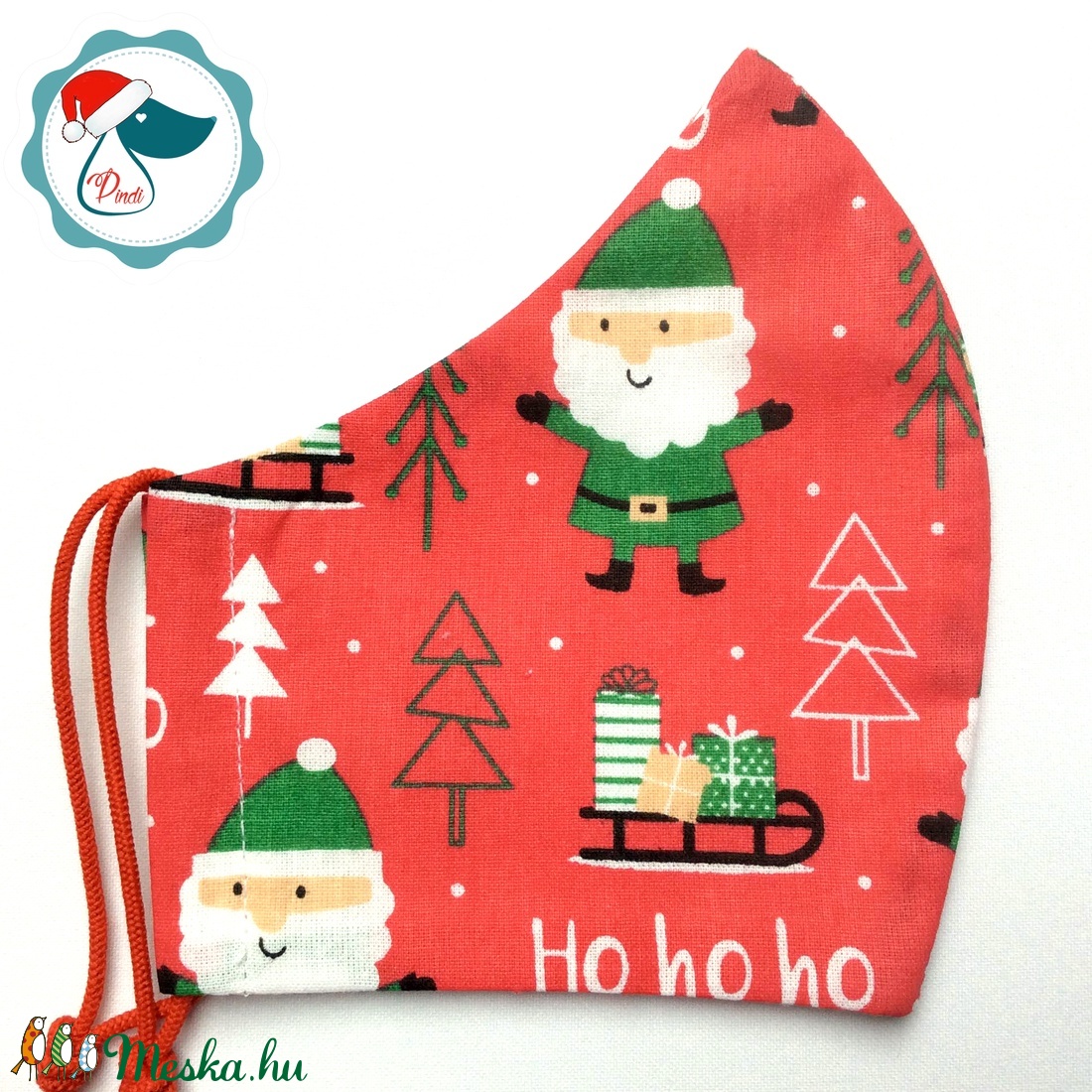 Karácsonyi   mikulás mintás maszk - férfi arcmaszk - prémium textil szájmaszk - egészségügyi szájmaszk - férfi & uniszex - férfi & uniszex - Meska.hu
