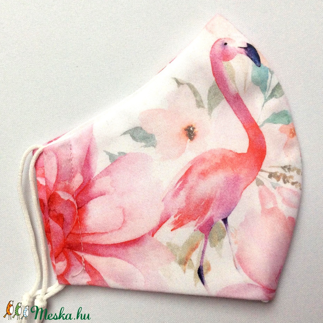 Egyedi flamingói mintás -  prémium kiskamasz - textil szájmaszk - egészségügyi szájmaszk - mosható szájmaszk - maszk, arcmaszk - gyerek - Meska.hu