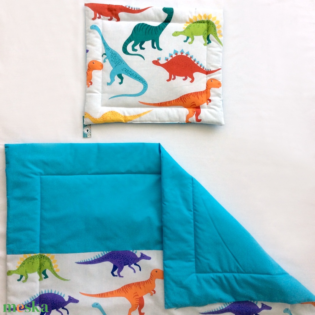Ovis ágynemű - dinoszaurusz mintás ovis takaro és párna szett - játék & sport - ovis felszerelés - ovis ágynemű - Meska.hu