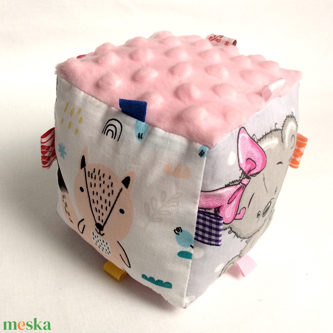 Babakocka - fejlesztő kocka - róka - maci - elefánt mintás - móka kocka - készségfejlesztő kocka játék - játék & sport - Meska.hu