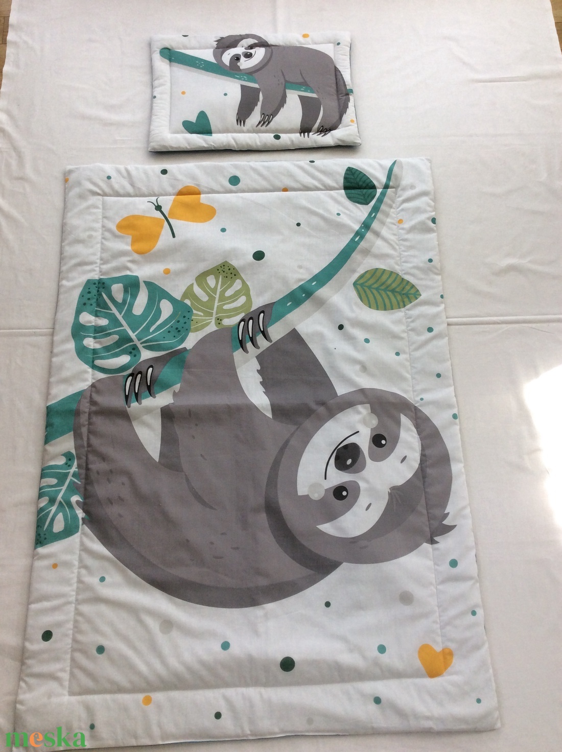 Ovis ágynemű - egyedi lajhár mintás ovis takaro és párna szett -  - Meska.hu