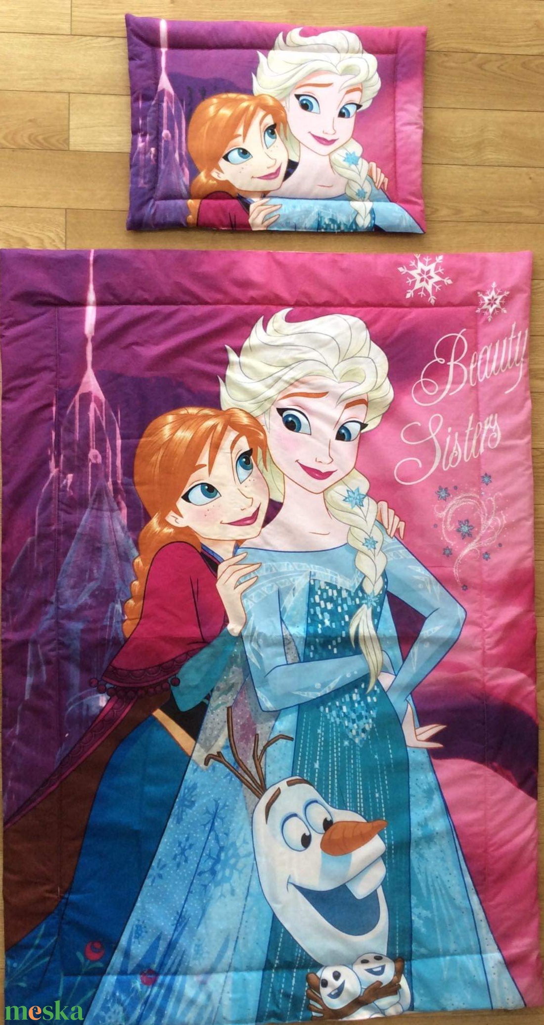 Ovis ágynemű Jégvar�zs - Elza és Amnamintás ovis takaró és párna szett - játék & sport - ovis felszerelés - ovis ágynemű - Meska.hu