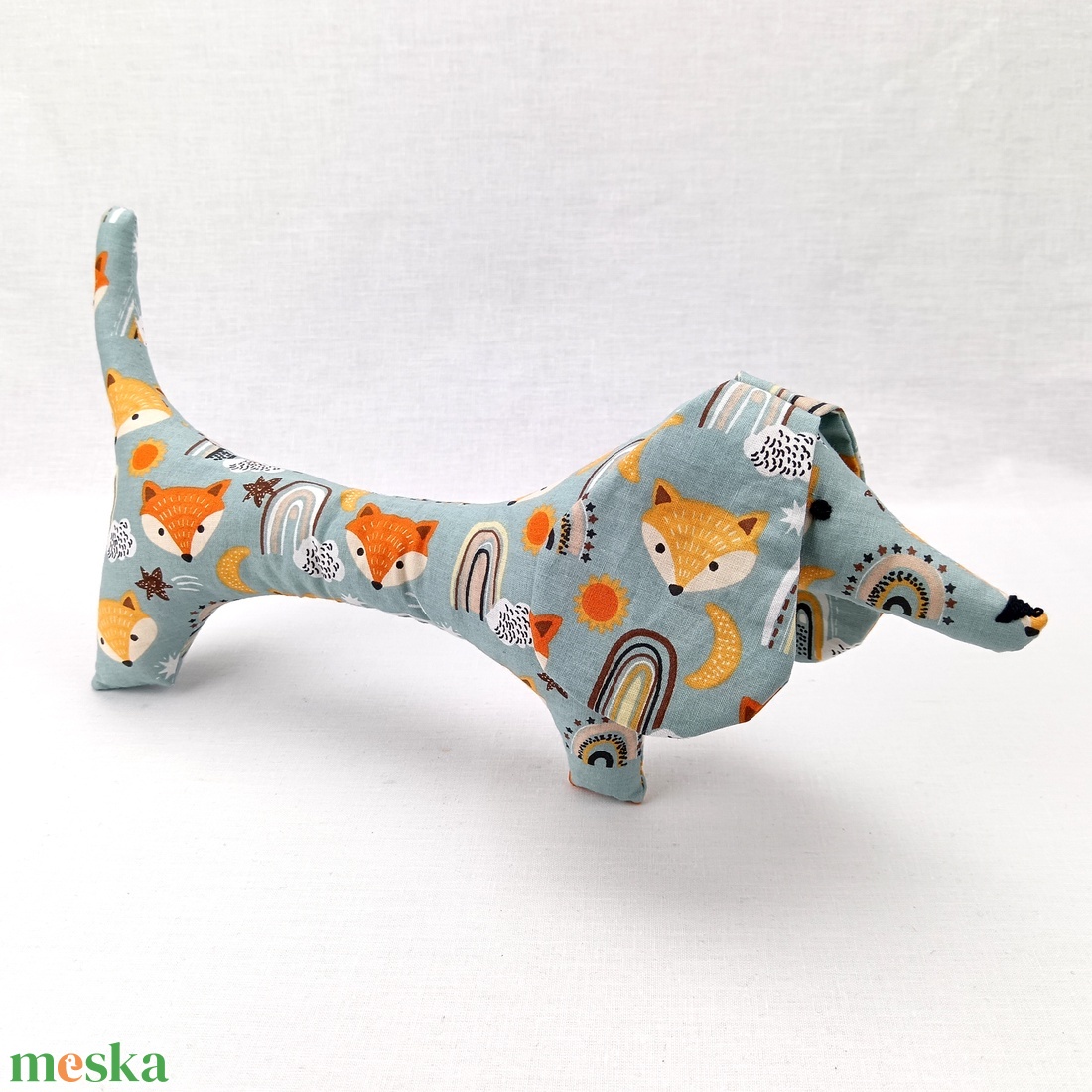 Tacskó - mintás egyedi tervezésű kézműves játék - textiljáték - tacsi kutya - gyerek játék - játék & sport - plüssállat & játékfigura - kutya - Meska.hu