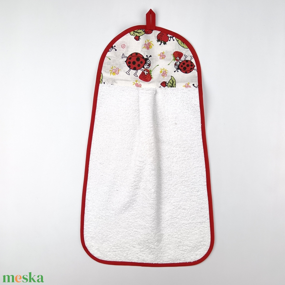Egyedi ovis törölköző katicabogár mintás  - ovodai kellék kéztörlő - játék & sport - ovis felszerelés - egyéb ovis kiegészítő - Meska.hu
