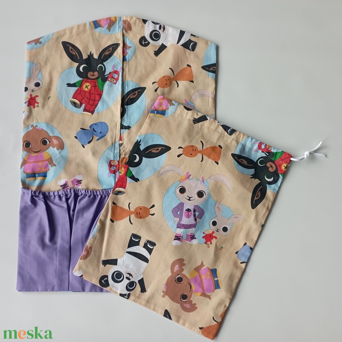 Ovis zsák szett - Bing nyuszi -  mintás - egyedi ovis zsák  - játék & sport - ovis felszerelés - ovis zsák - Meska.hu